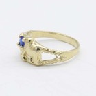 Dark Blue Elephant Toe Ring Solid Real 10k Yellow Gold