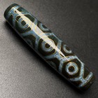 Rare Tibetan Buddhism Agate 15 Eyes Totem Dzi Bead Amulet Necklace Pendant C455