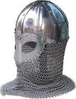Medieval Viking Battle Ready Chain Mail Gjermundbu Armor Helmet  Rustic Vintage