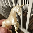 Pearl White Fantasy Unicorn Figurine Gold Horn   Hooves Mythical Decor