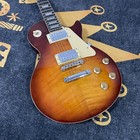 Stainless Round Fret No Logo Electric Guitar L P 6string  Solid Vs Red Back