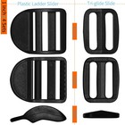 4 Pack Ladder Lock Buckle  Tri Glide Slide  3 4  1  1 5  2  Strap  Black