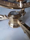 Vintage Semi Precious Stone Inlaid 14    Globe Blue Lapis Gold Stand With Compass