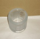 Candle Holding Round Dish Cloudy Glass Molded Church Windows