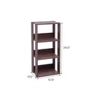 3-tier 16  Medium Open Wooden Bookshelf With Adjustable Shelves  Easy Assembl   