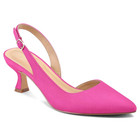 Women s Hot Pink Slingback Pumps Pointed Toe High Heel Dress Shoes Size 8 5m