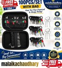 100 Piece Key Pick Set With Carrying Case Locksmith Tool Kit For Lock Practice