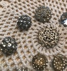 Vintage Rhinestone Assorted Button Lot Of 12 - Sparkling Beautiful    1 2    To 1   
