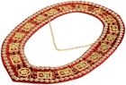Masonic Regalia Shriner Rhinestones Around Chain Collar Golden On Red Velvet