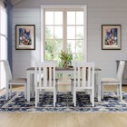 Retro Dining Set 7-piece W extendable Table   6 Upholstered Chairs - Brown white