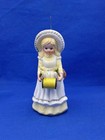 Vintage 1970 Sewing Seamstress Girl Scissor Holder Pin Cushion Yellow 