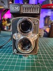 Vintage Yashica-mat Em Tlr Camera 80mm F 3 5 W  Original Case   Strap     Untested