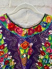 Vintage Purple Bird   Floral Embroidered Guatemalan Huipil  handwoven   eh 