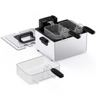 5l Stainless Steel Electric Deep Fryer  1800w  4 Temp Control  Lid   Viewing