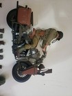 Lot Of 28- 1998 New-ray Large Military Scout Motorcycle  2 Figures  Guns  Misc 