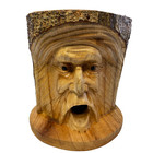 Tree Spirit Birdhouse Wizard Rustic Hand Carved Wood Bird House Bali Garden Art