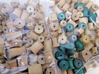 Vintage Lot Of 232 Empty Wooden Sewing Thread Spools Various Brands 6lb 14ozs