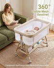 3 In 1 Baby Bassinet W  6 Height Adjustable With Mattress For Infant Boys Girls