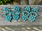 Genuine Kingman Turquoise Sterling Silver Chandelier Earrings Southwestern