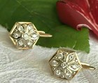 0 20 Ct Round Cut Simulated Diamond Vintage Drop Earrings 14k Yellow Gold Plated
