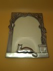 4x6 Vintage Metal Very Heavy Cat Picture Frame Pf207