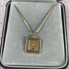 Vintage Motorola Company Employee Service Award Necklace - 10k Emblem Gold 