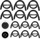 Dmx Cable 3 2 Ft  12 Pack Flexible 3 Pin Signal Xlr Male To Female Dmx Cable Wir