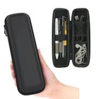 Black Eva Hard Shell Pencil Case Stylus Pen Holder Earphone Storage Pouch Bag S