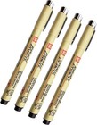 4 Pcs Pigma Micron Black Brush Pen Set Illustration Calligraphy Drawing Pens
