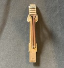 Vintage Mcm Rose Gold Tone   Beveled Faux Emerald Tie Clip Jewelry Unisex