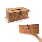 Tissue Box Cover Rectangle Seagrass Tissue Box  Woven Tissue Box Holder With Lid