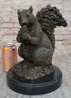 Artistic Bronze Squirrel Sculpture   Handmade Figurine Statue Home Decor