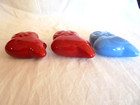 Lot Of 3 Vintage Ceramic Figural Puffy Owl Macrame Beads