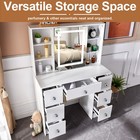 Vanity Makeup Desk Dressing Table Set 10 Led Lighted Mirror With 7 Drawers Usa