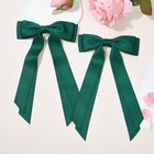 2pcs Green Hair Bows  Large Ribbon Bow Clips For Girls 2pcs  Dark Green2