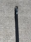 Black Vintage Braided Leather Belt Size 32 With Silver Buckle