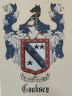 Cooksey Family Crest Vintage Hand Painted Coat Of Arms International Heraldic