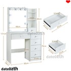 Vanity Makeup Table Dressing Desk Set 10 Led Lights Sliding Mirror With Stool