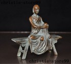 Rare Tibet Buddhism Temple Bronze Gilt Sit Lohan Monk Buddha Statue