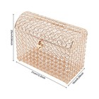 Golden Wedding Card Box For Gift Card Anniversary Money Card Box With Heart Lock