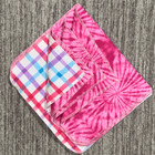 Lot Of 4 Handmade Baby Girls Burp Cloths Pink Tie Dye Plaid Cotton Gift New