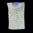 Vintage Sweater Vest Handmade Reversible Crocheted Pastel Stripes Blue Ribbed
