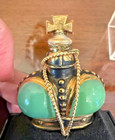 Vintage Lot Of 2 Prince Matchabelli Green Enameled Windsong Perfumes - Great 
