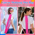 34 Inch Long Mahjong Mat Bag Cute Double Strapped Canvas Drawstring Mahjong H   