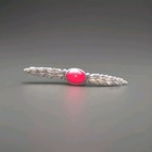 Antique Native American Navajo Coral Cabochon Brooch 925 Sterling Art Decor Era