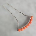 Vintage Japanese Tama-kanzashi Coral W6 3  l11 2cm Hairpin Kimono Accessories