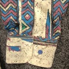 Vintage Wrangler Button Down Mens M Cowboy Band Collar All Over Print Western 