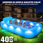Extra Large Inflatable Pool With Lights upgraded Solar Powered Blow Up Pool For