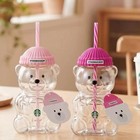 2026 New Starbucks Bearista Pink Bear Glass Tumbler Cold Cup Straw 20ozgift Set