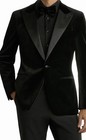 Reiss Men s Black One Button Tuxedo Jacket With Satin Peak Lapel  Size 38 